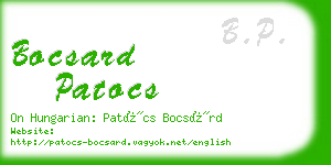 bocsard patocs business card